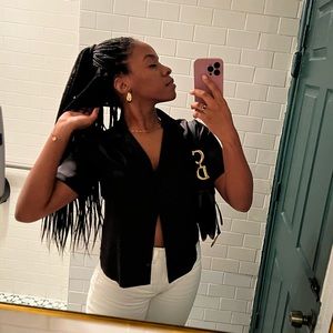 Silky Shortsleeved Button Down